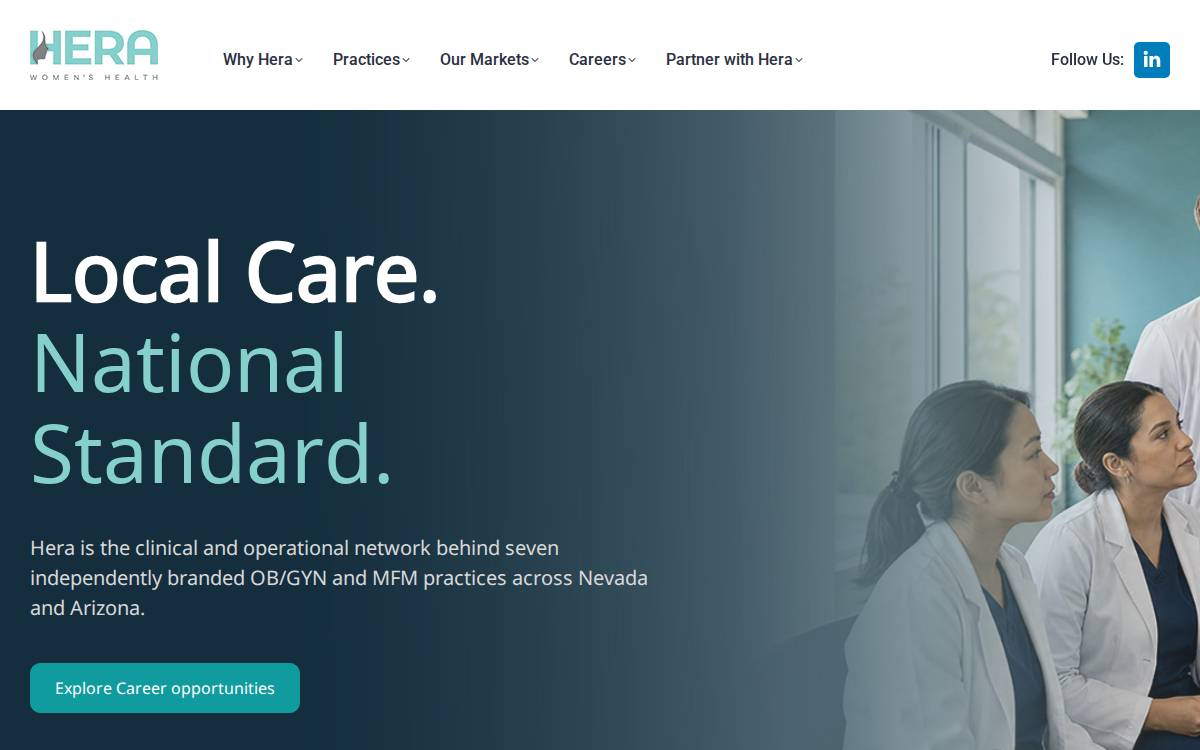 Hera Women's Health website preview