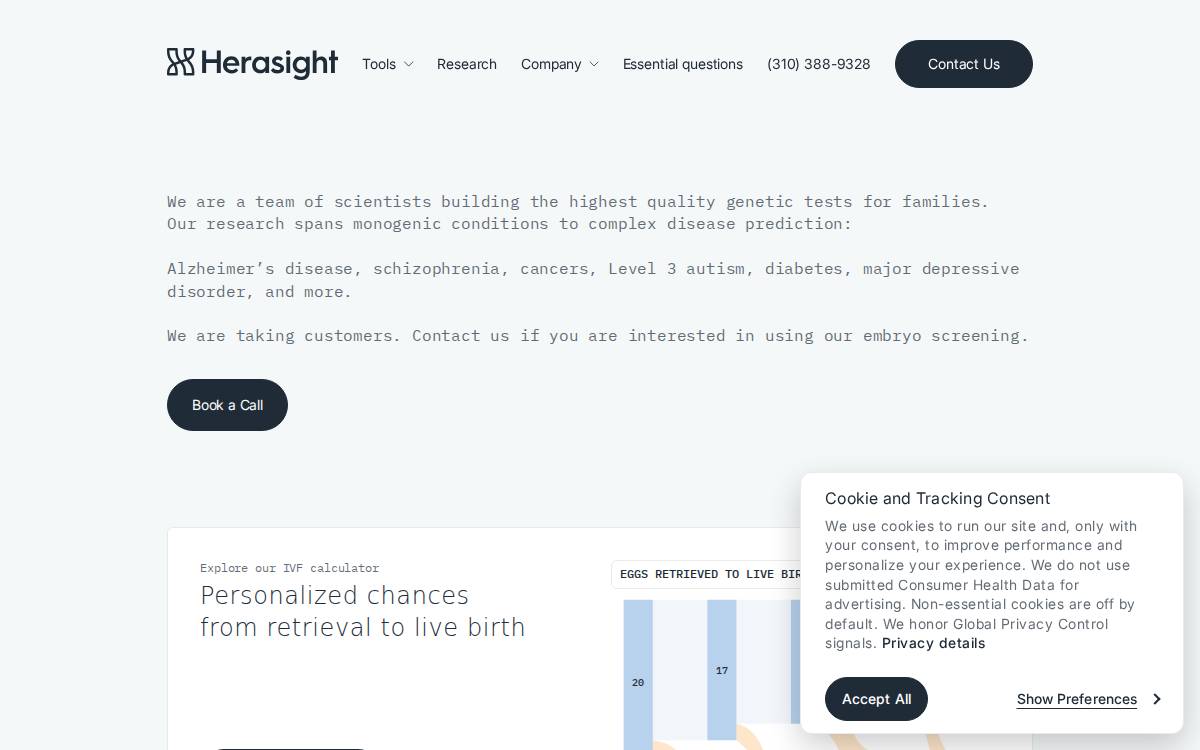 Herasight website preview