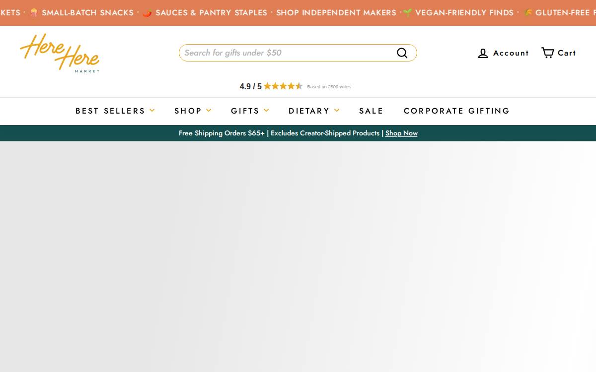 Here Here Market website preview