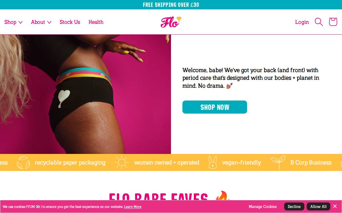 Here We Flo website preview