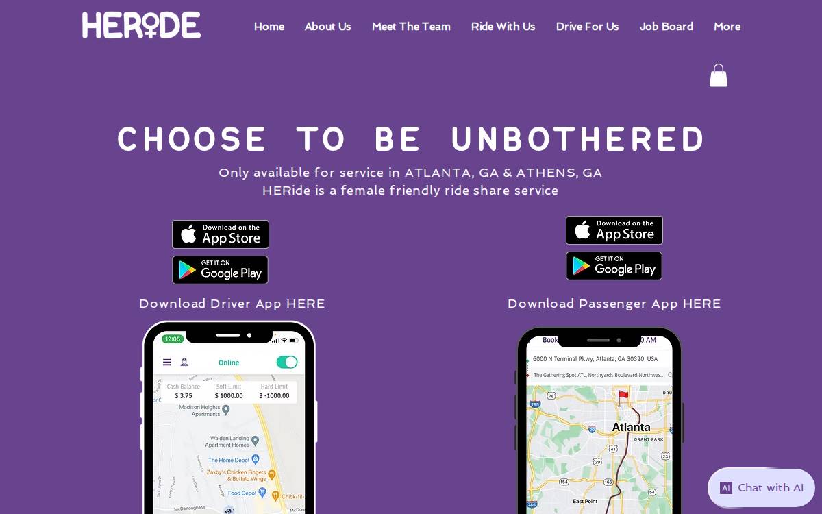 HERide website preview