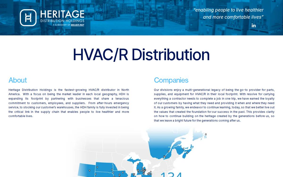 Heritage Distribution Holdings website preview
