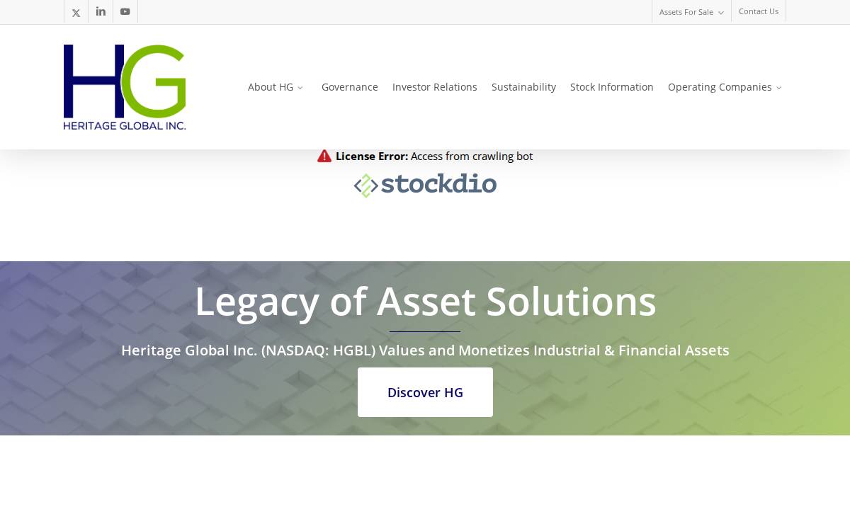 Heritage Global website preview