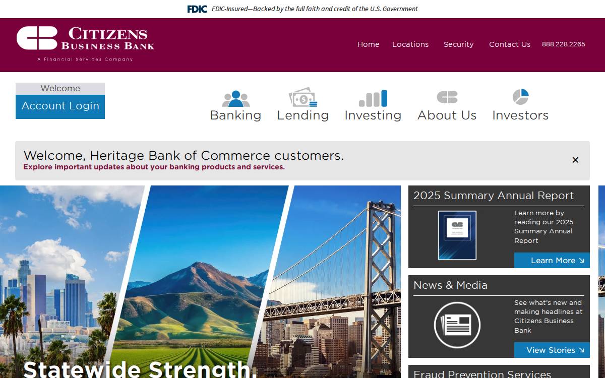 Heritagebankofcommerce website preview
