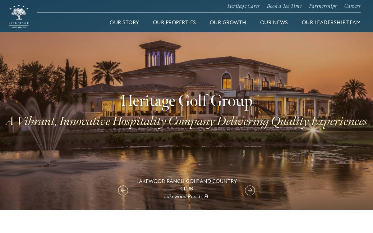 Heritage Golf Group website preview