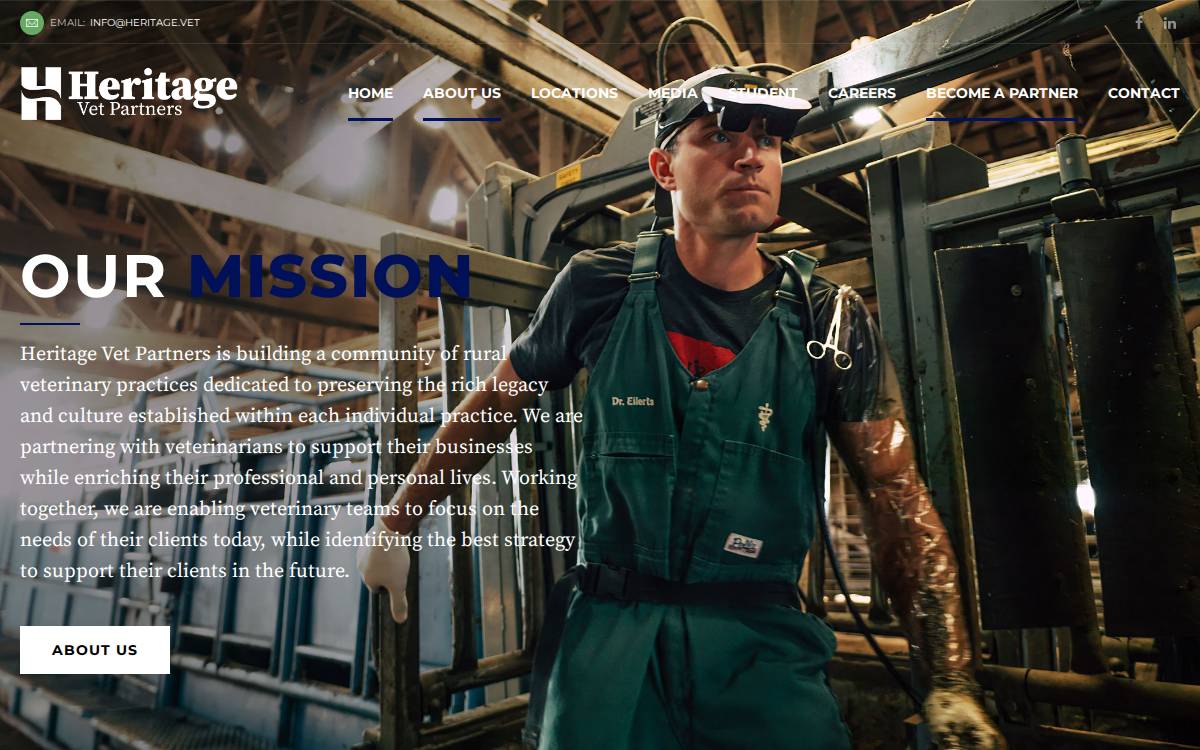 Heritage Vet Partners website preview