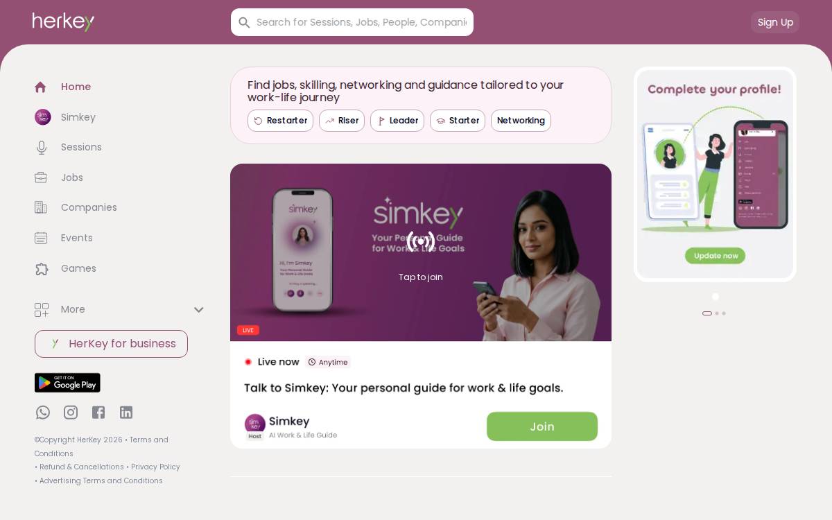 HerKey website preview