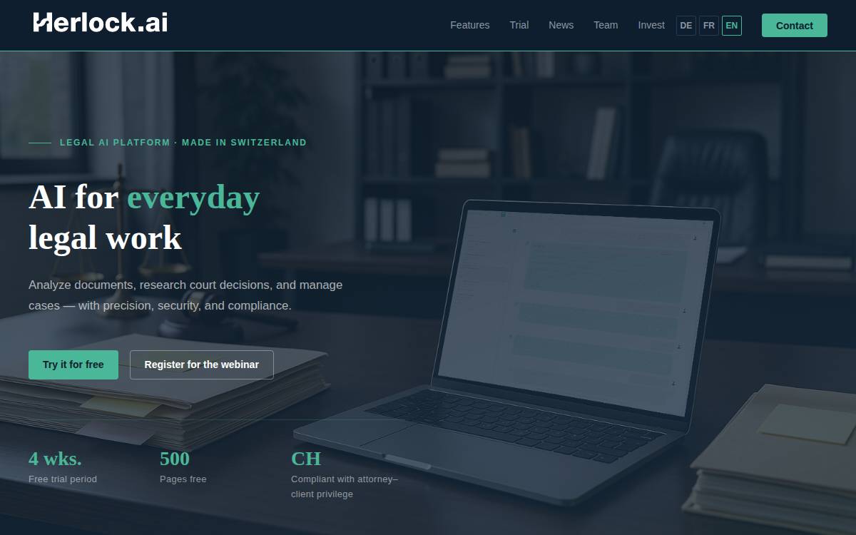 Herlock website preview