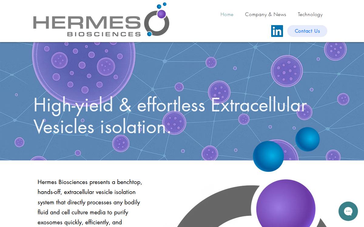 Hermesbio website preview