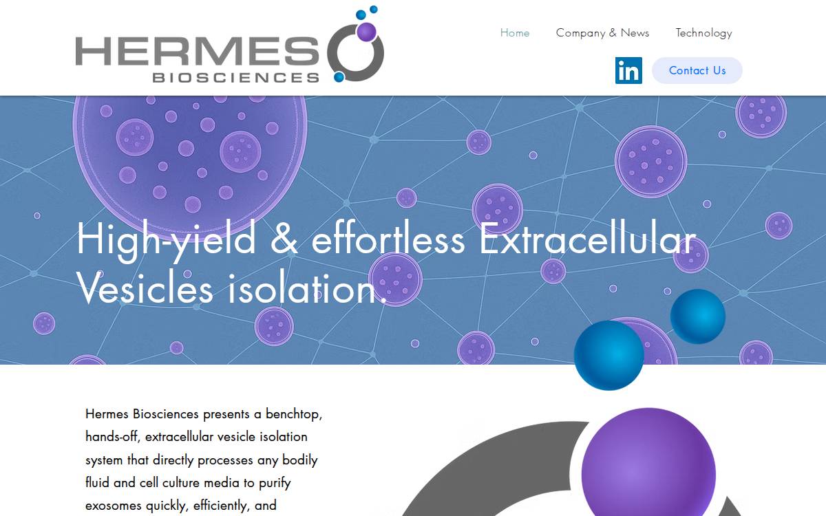 Hermes Biosciences website preview