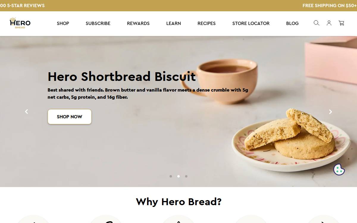 Hero Bread website preview