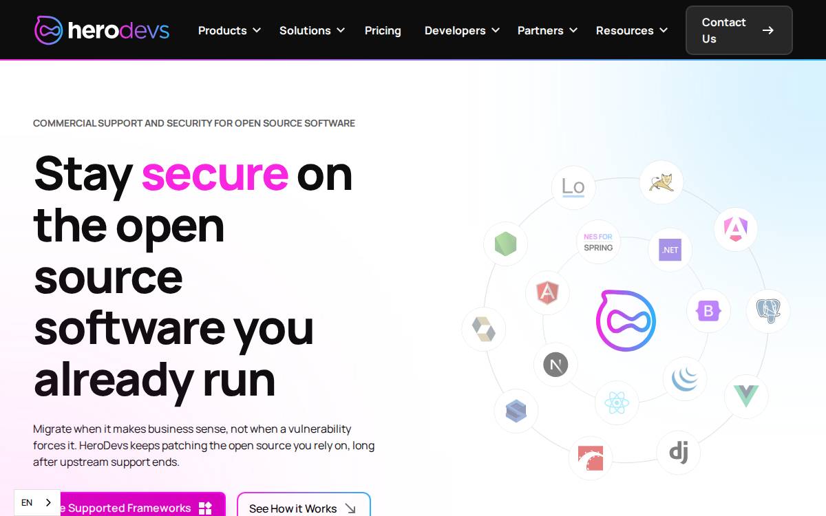 HeroDevs website preview