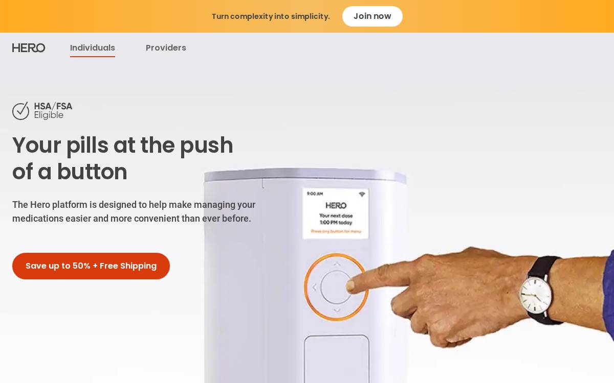 Hero Health website preview