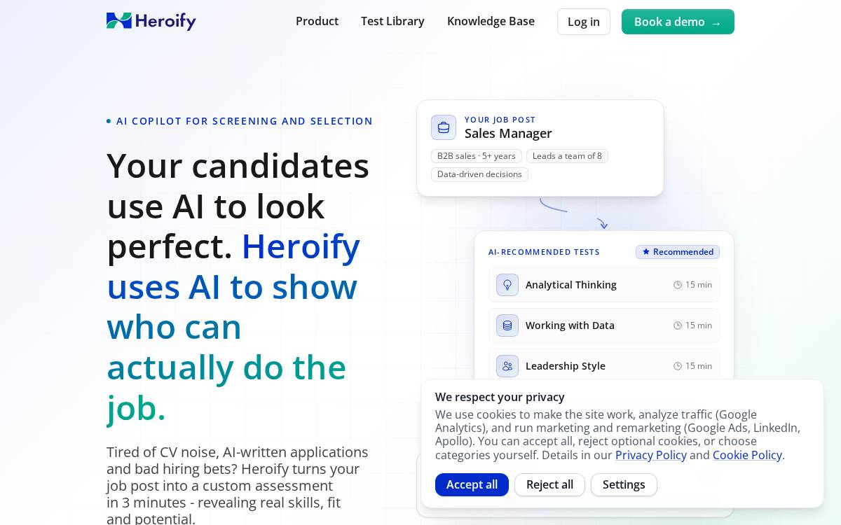 Heroify website preview