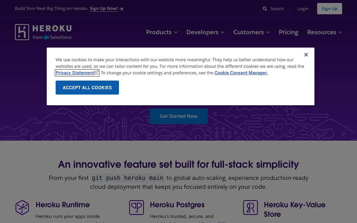 Heroku website preview