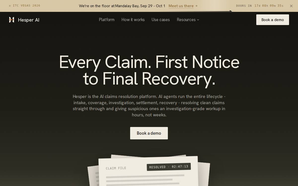 Hesper AI website preview