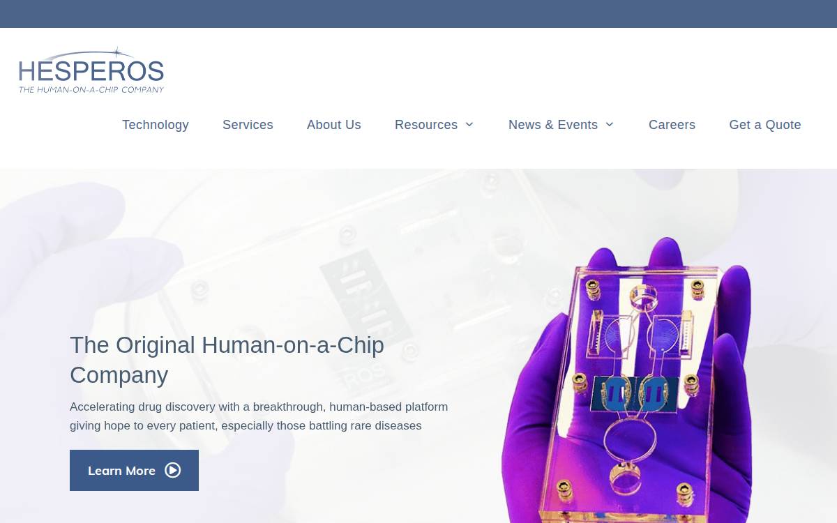 Hesperos website preview