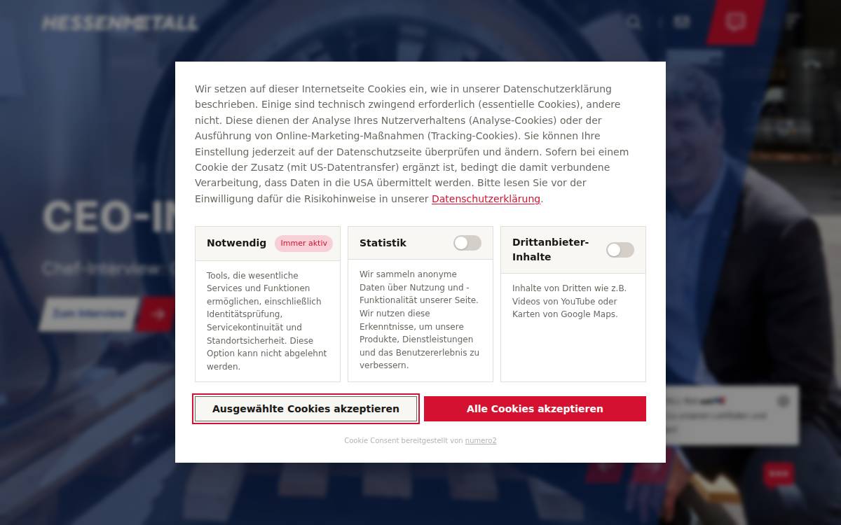 HESSENMETALL website preview