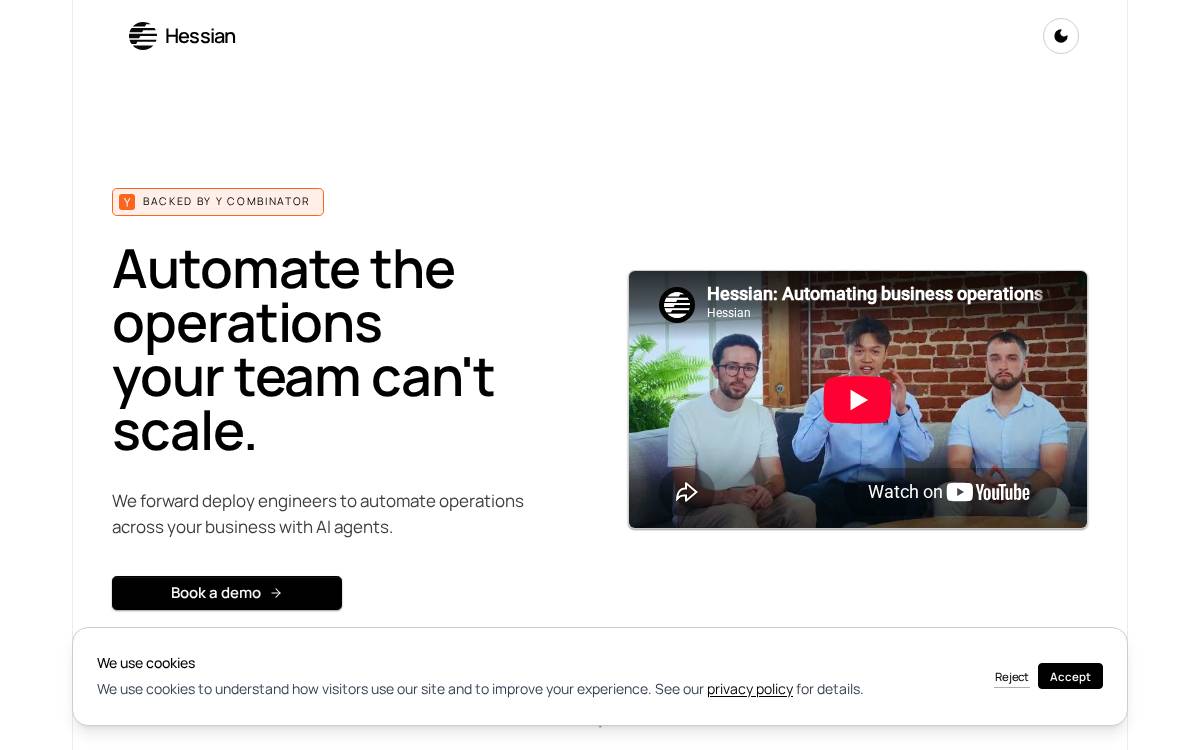 Hessian website preview