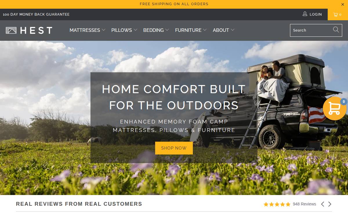 Hest website preview