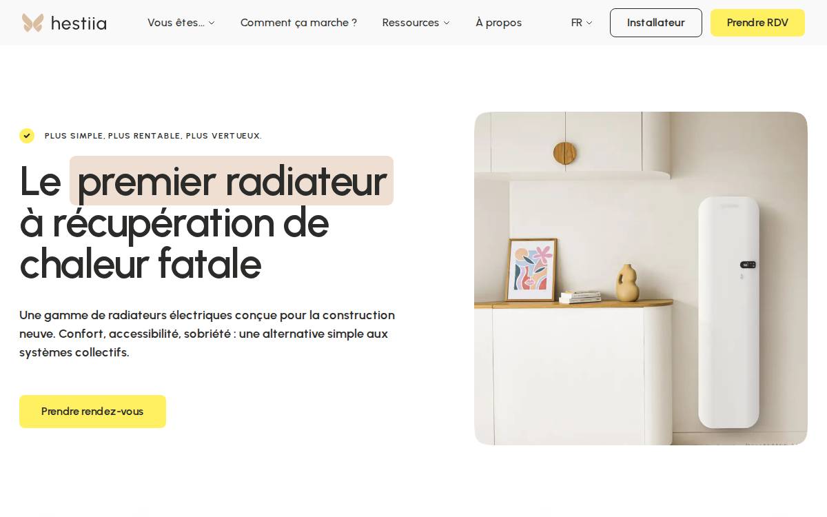 Hestiia Heating via Compute website preview