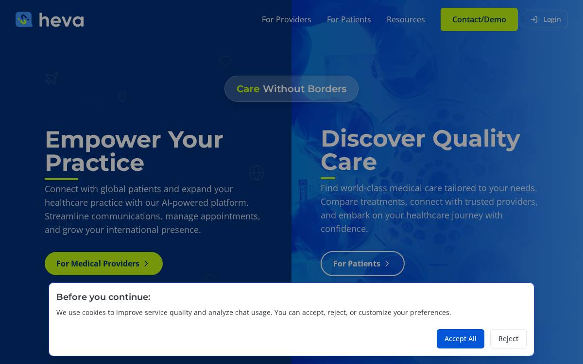 heva website preview