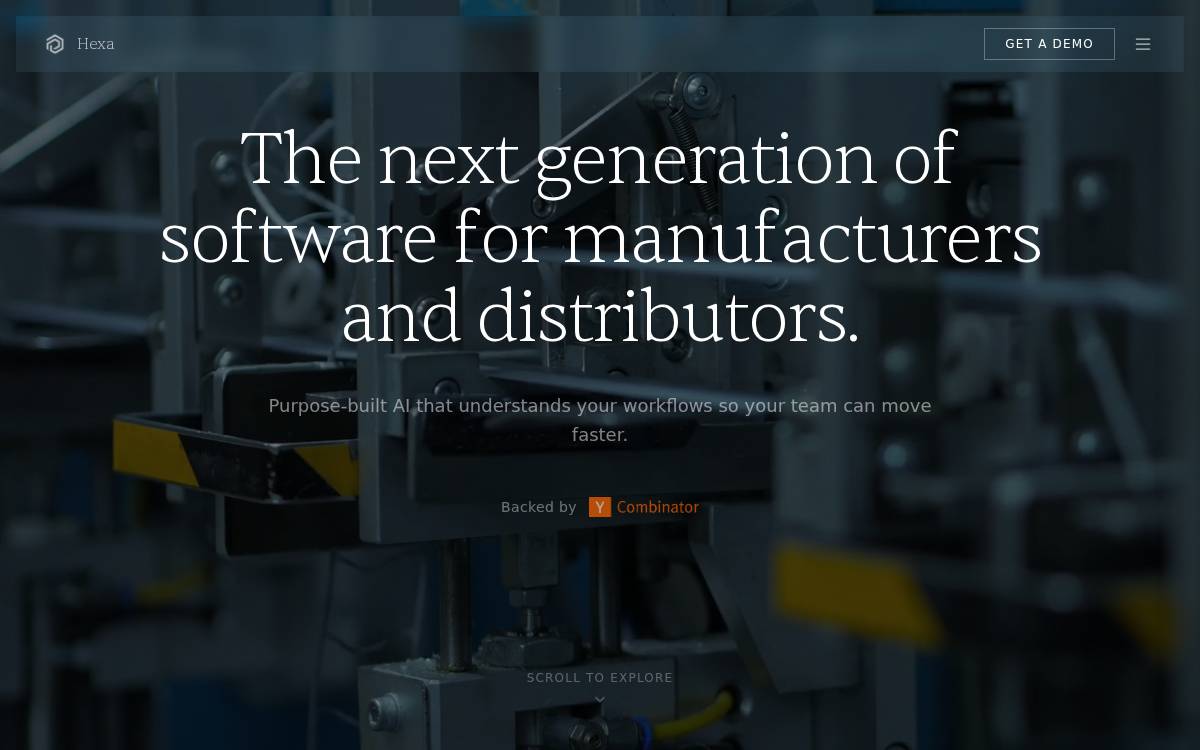 Hexa website preview
