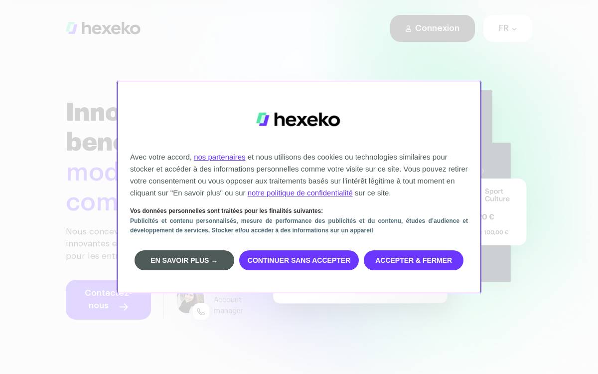 Hexeko website preview