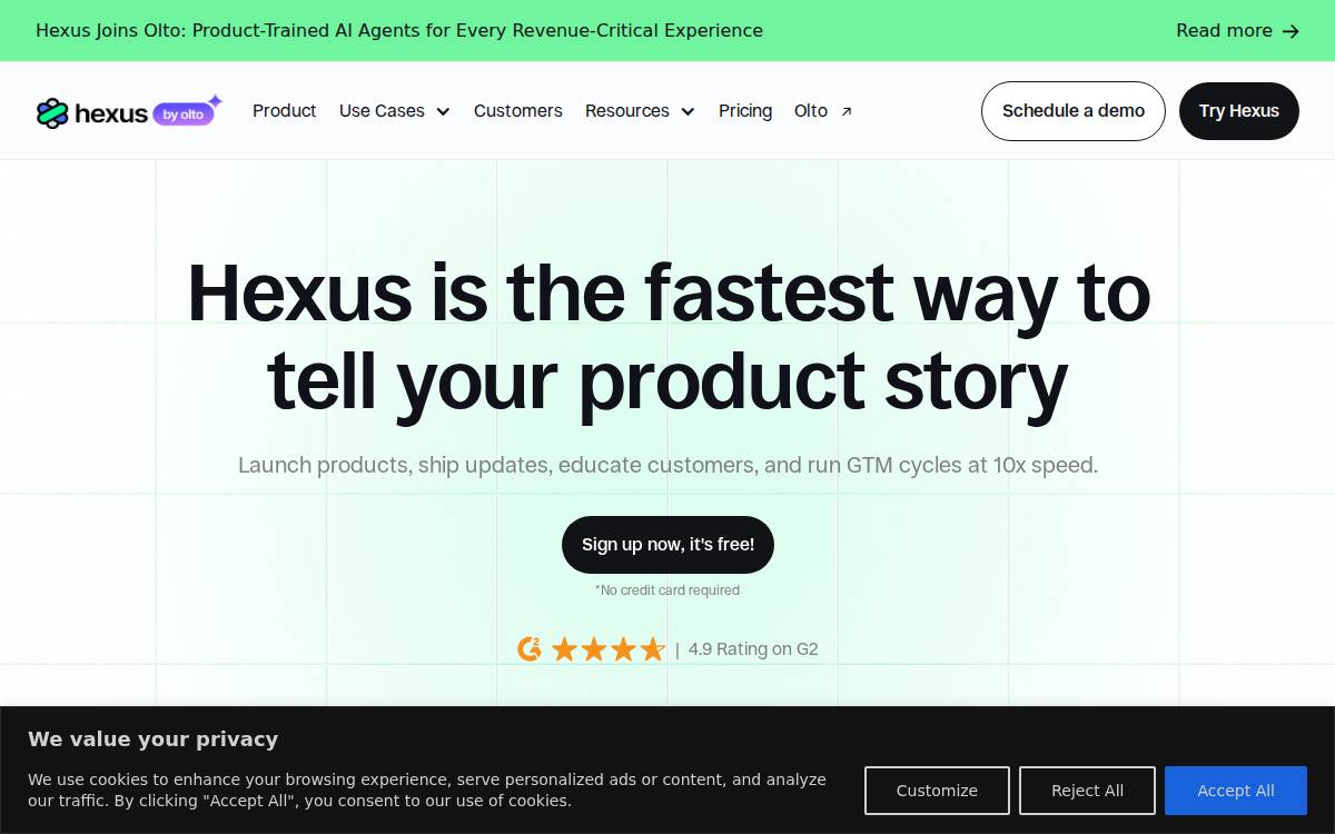 Hexus website preview