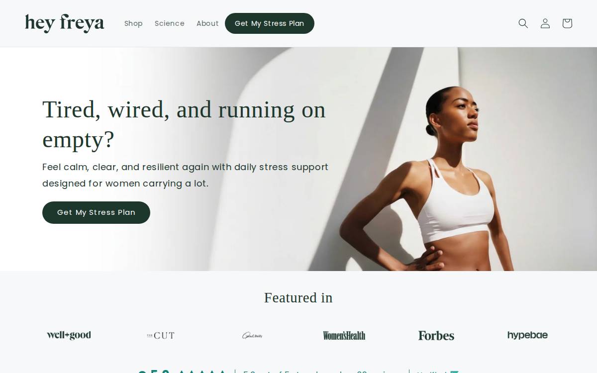 hey freya website preview