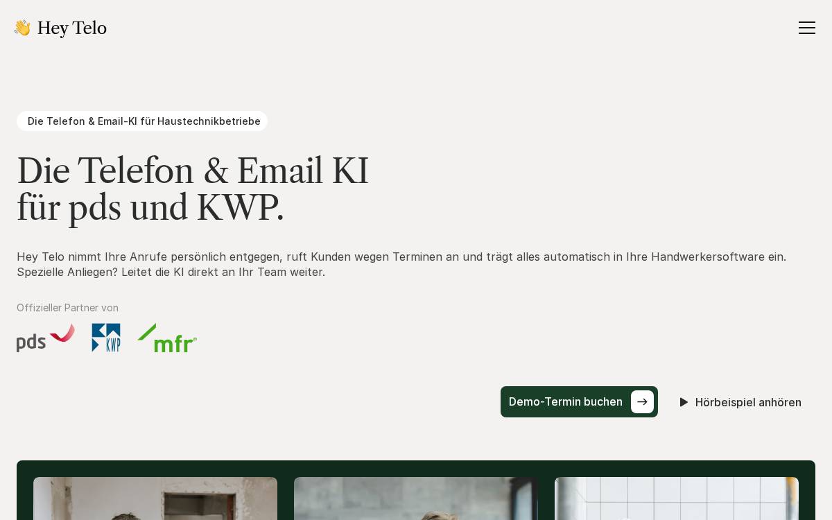 Hey Telo website preview