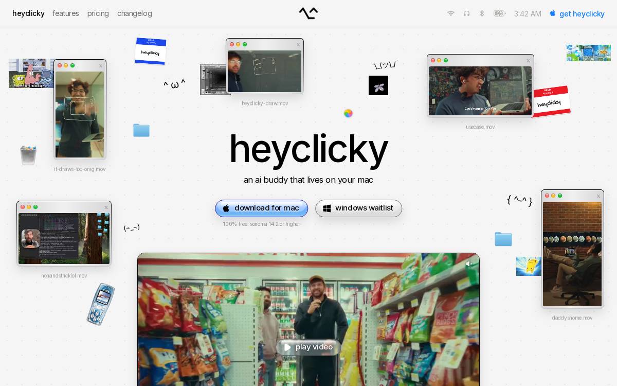 HeyClicky website preview