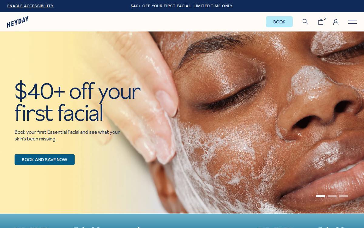 Heydayskincare website preview