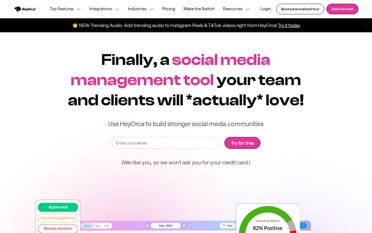 HeyOrca website preview
