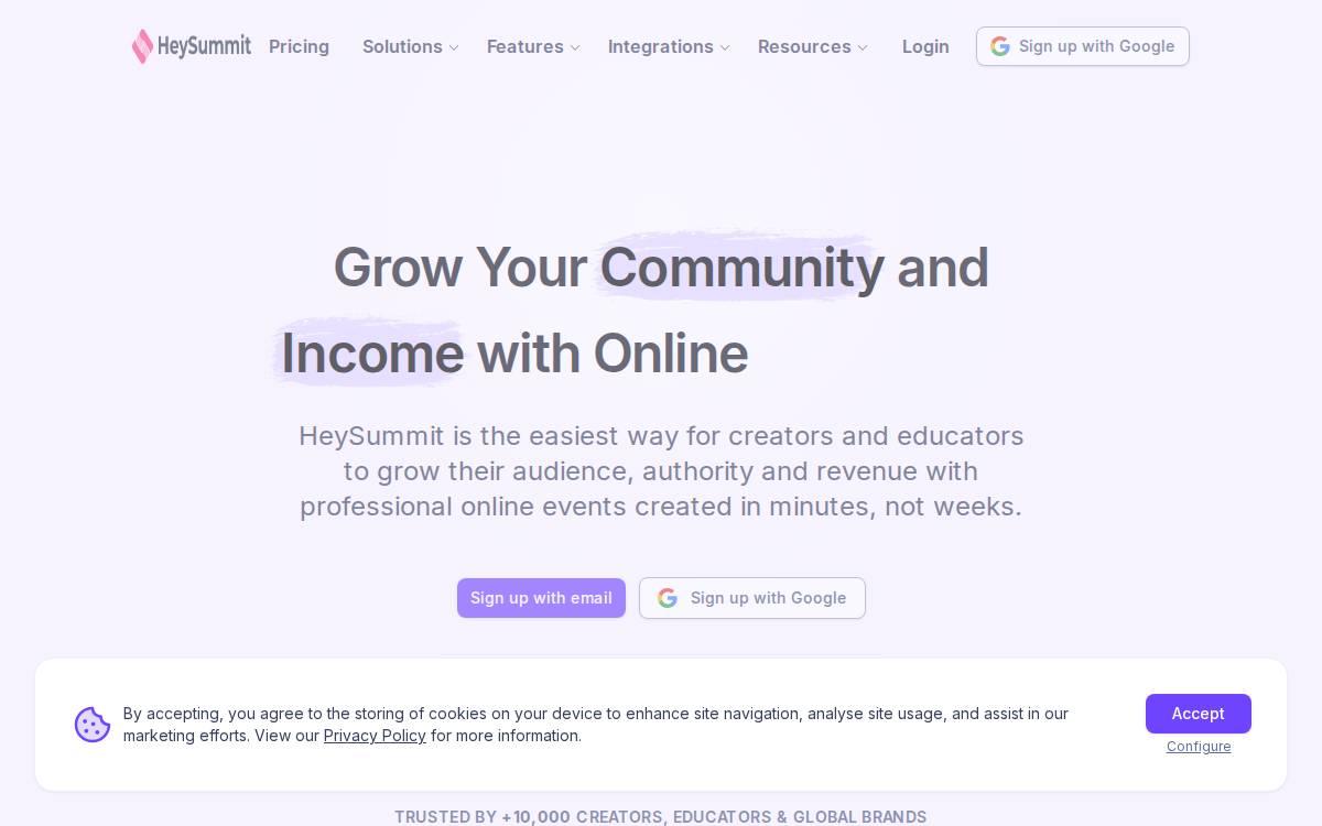 HeySummit website preview