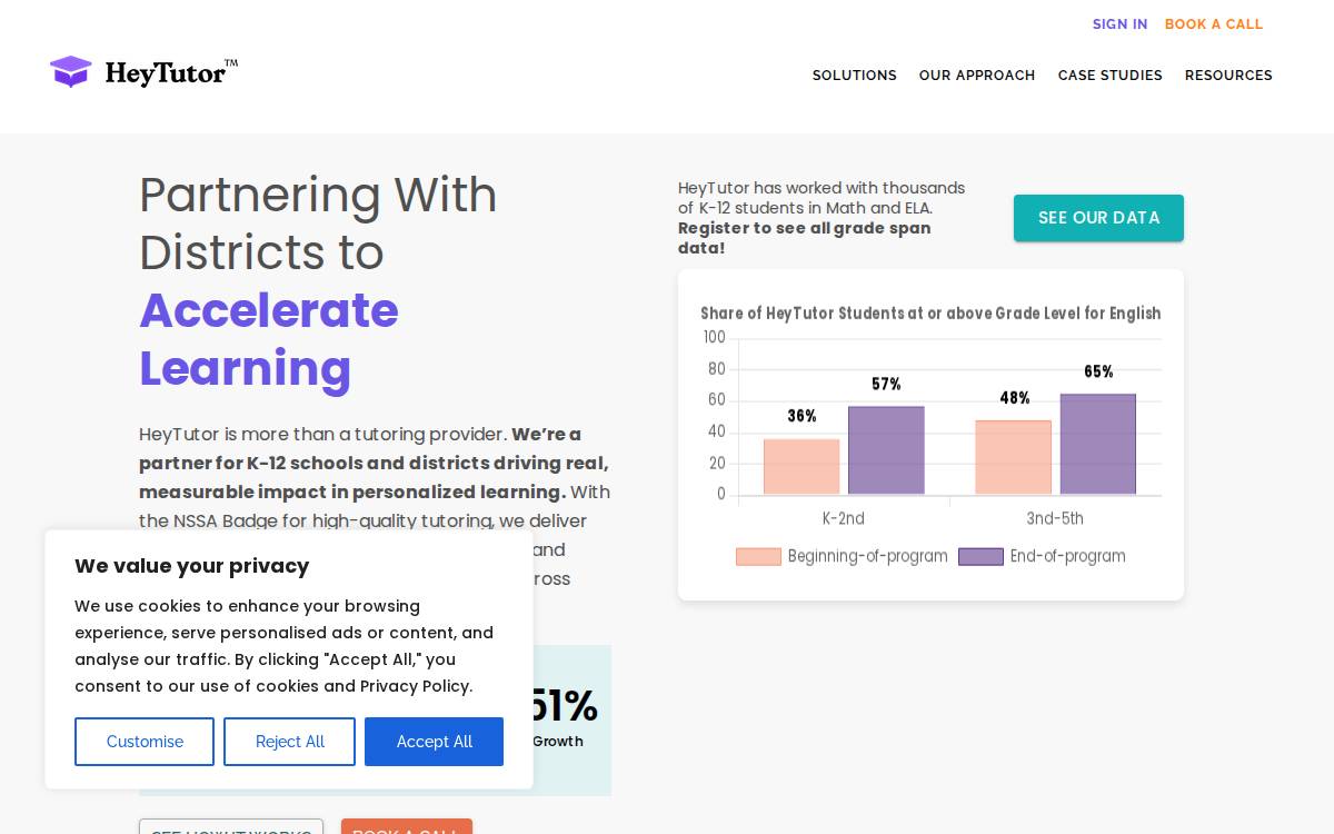 HeyTutor website preview