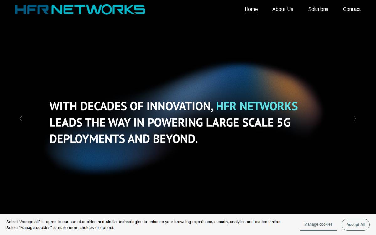 HFR Networks website preview