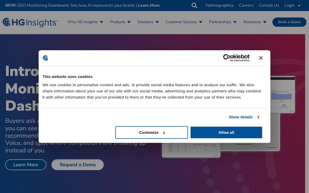 HG Insights website preview
