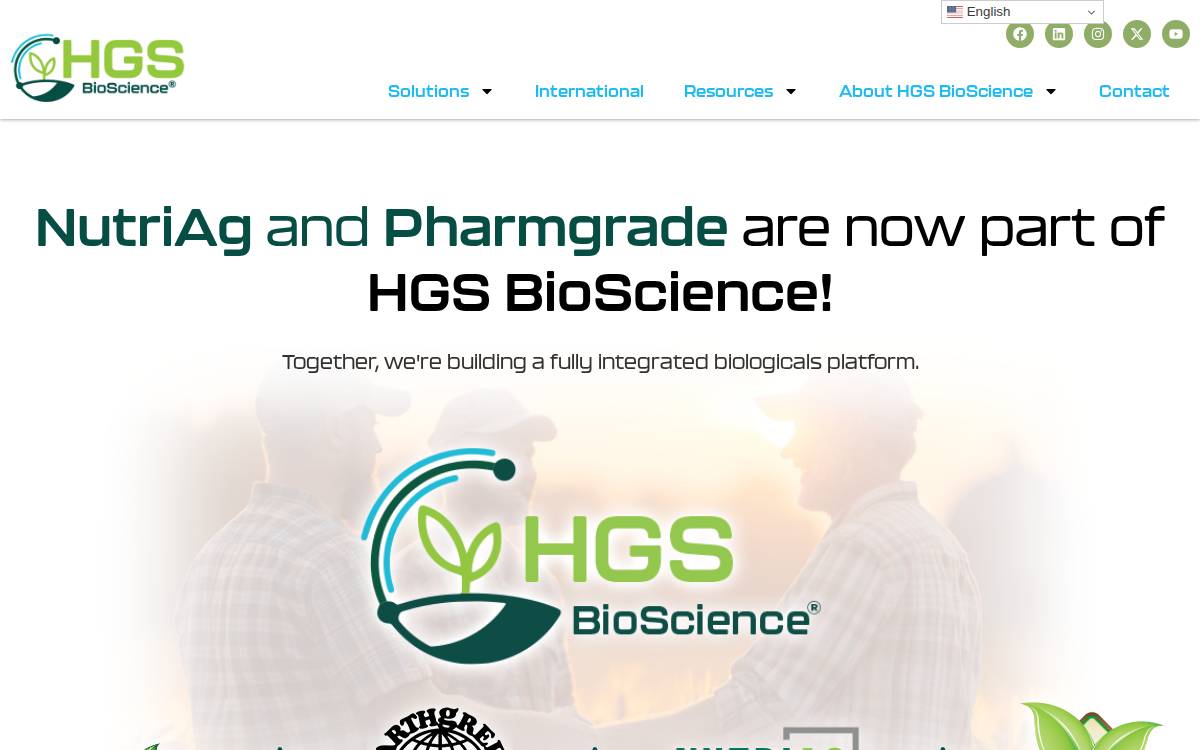 Hgs Bioscience website preview