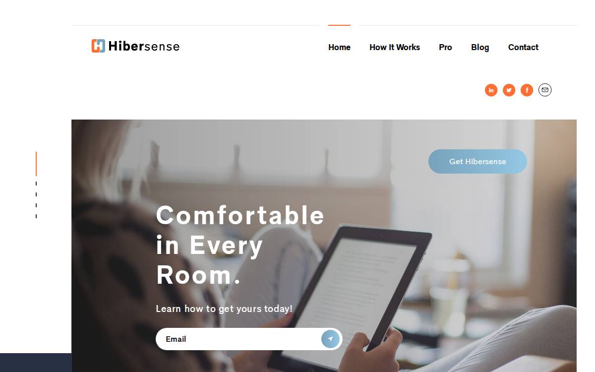 Hibersense website preview
