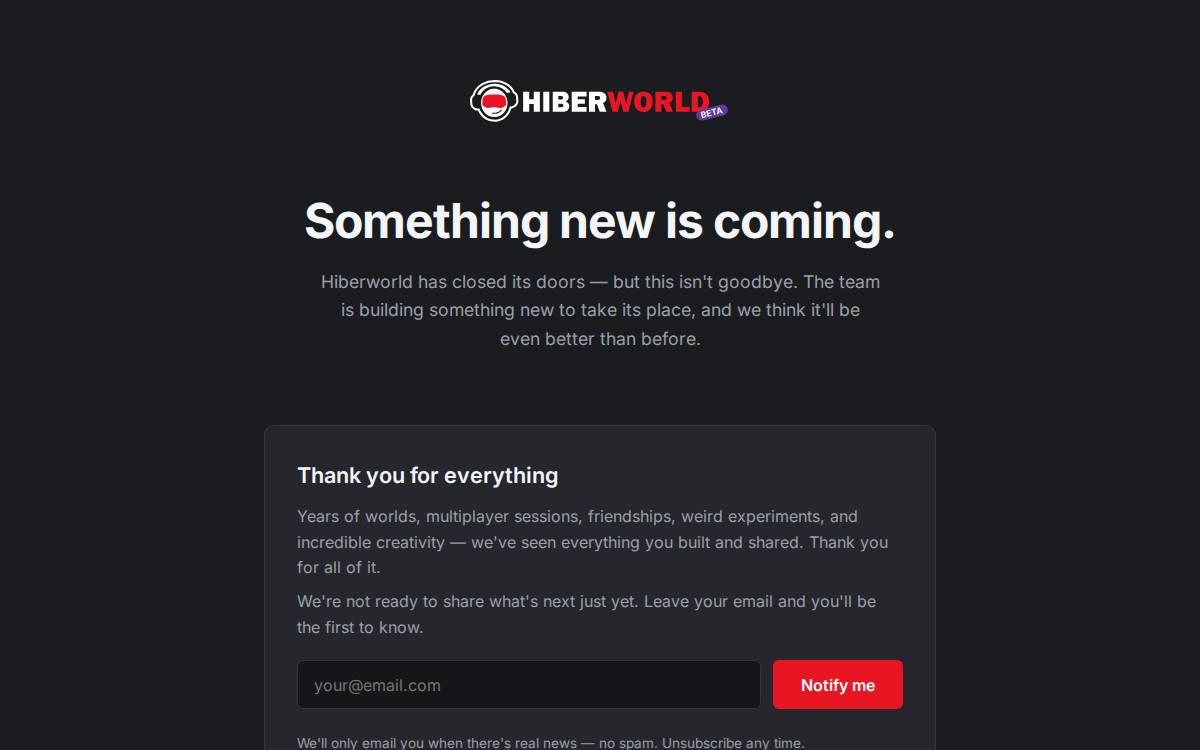 HiberWorld website preview