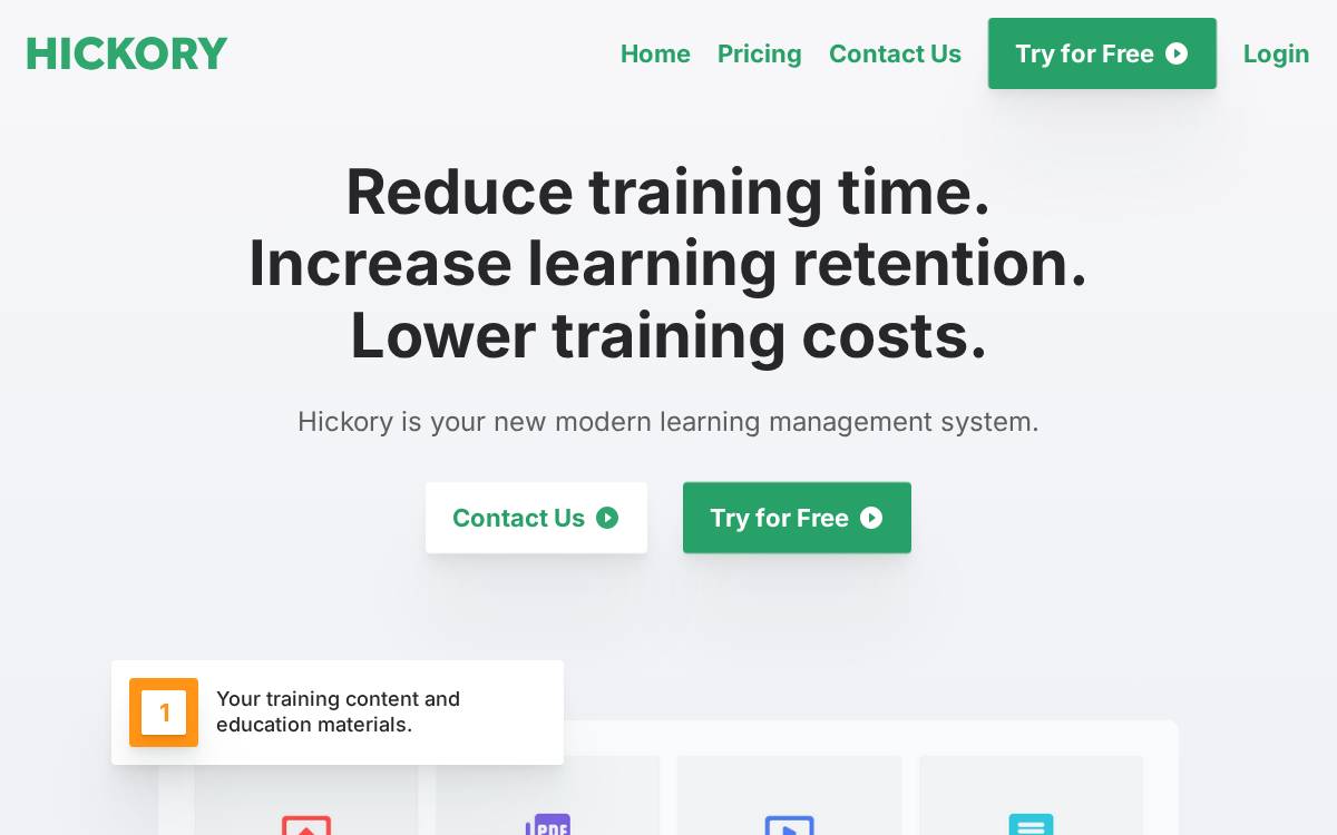 Hickory website preview