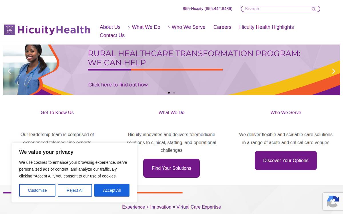 Hicuity Health website preview