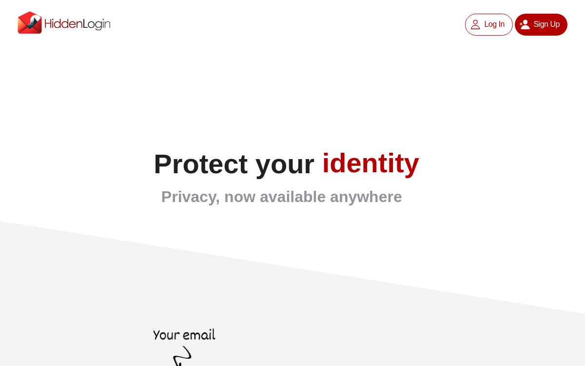 HiddenLogin website preview