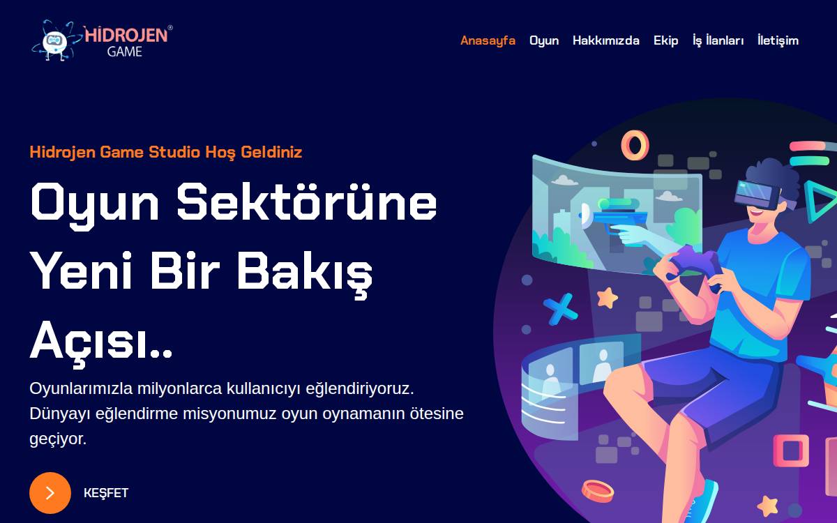 Hidrojen Games website preview