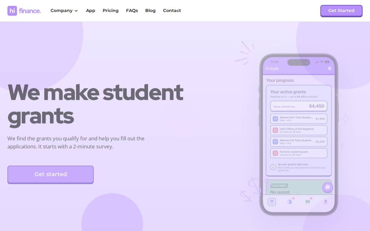 Hi Finance website preview