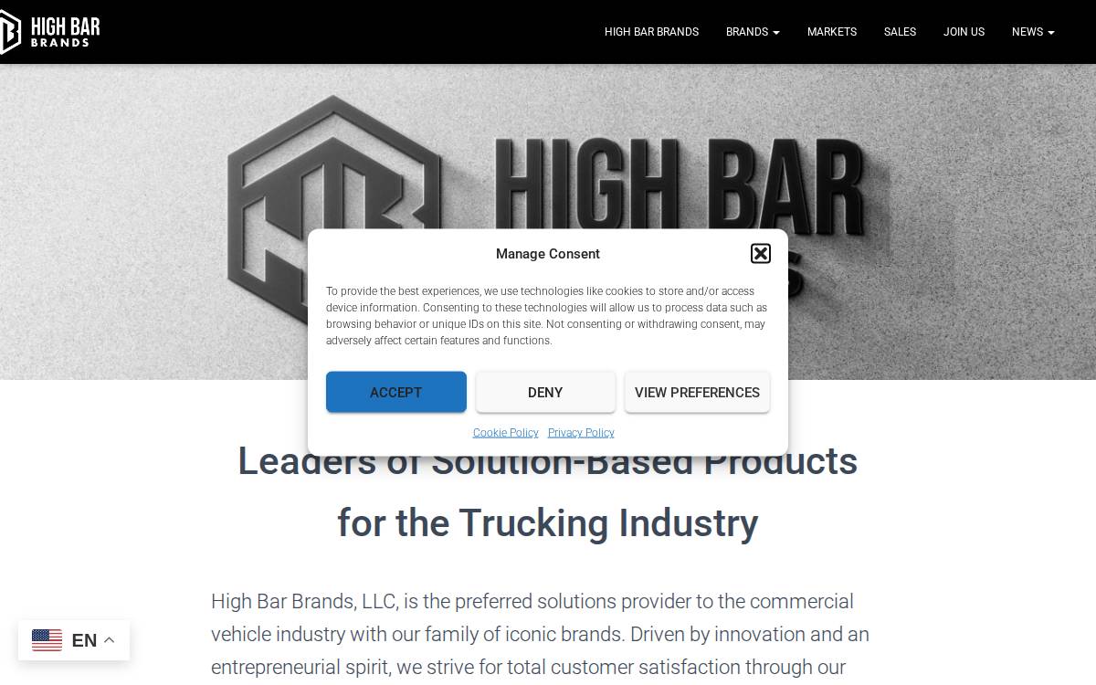 High Bar Brands website preview