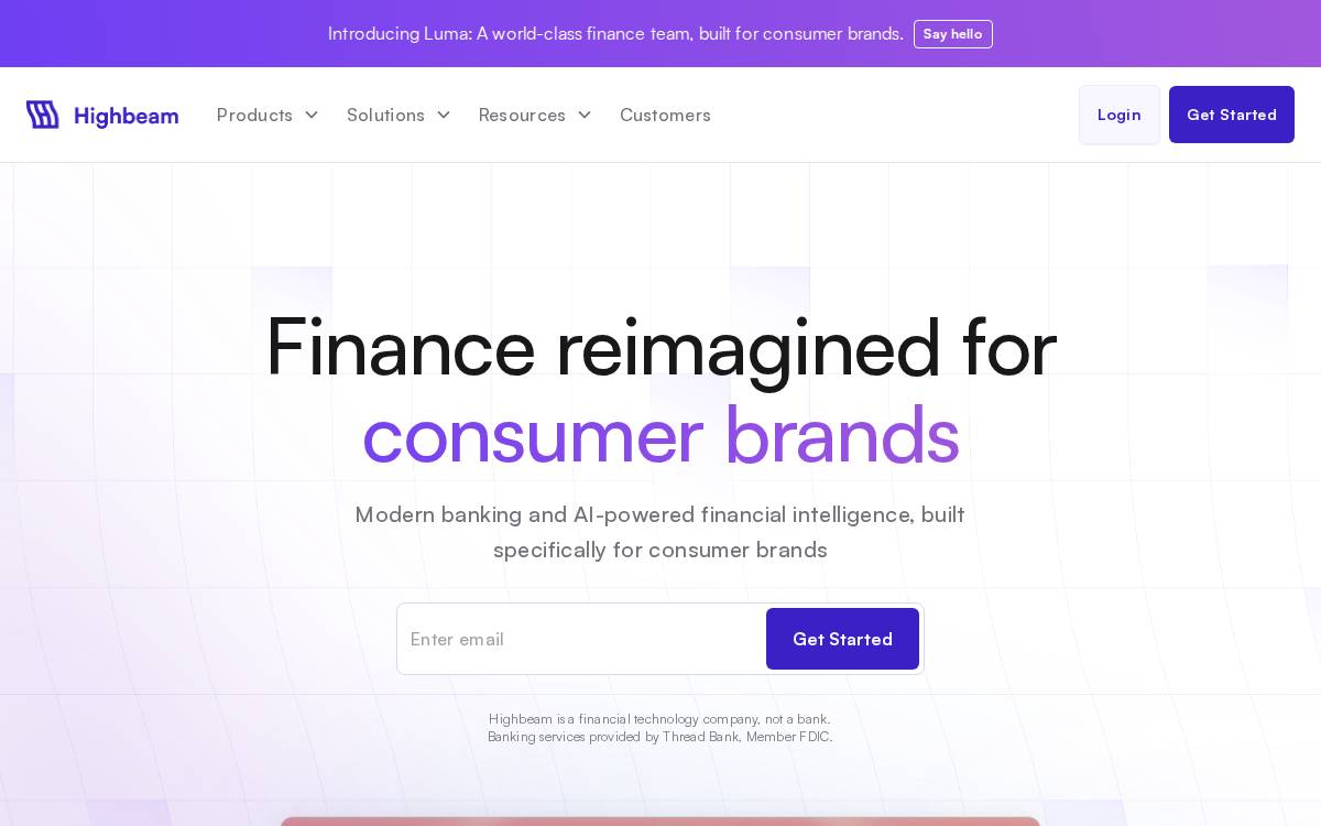 Highbeam website preview