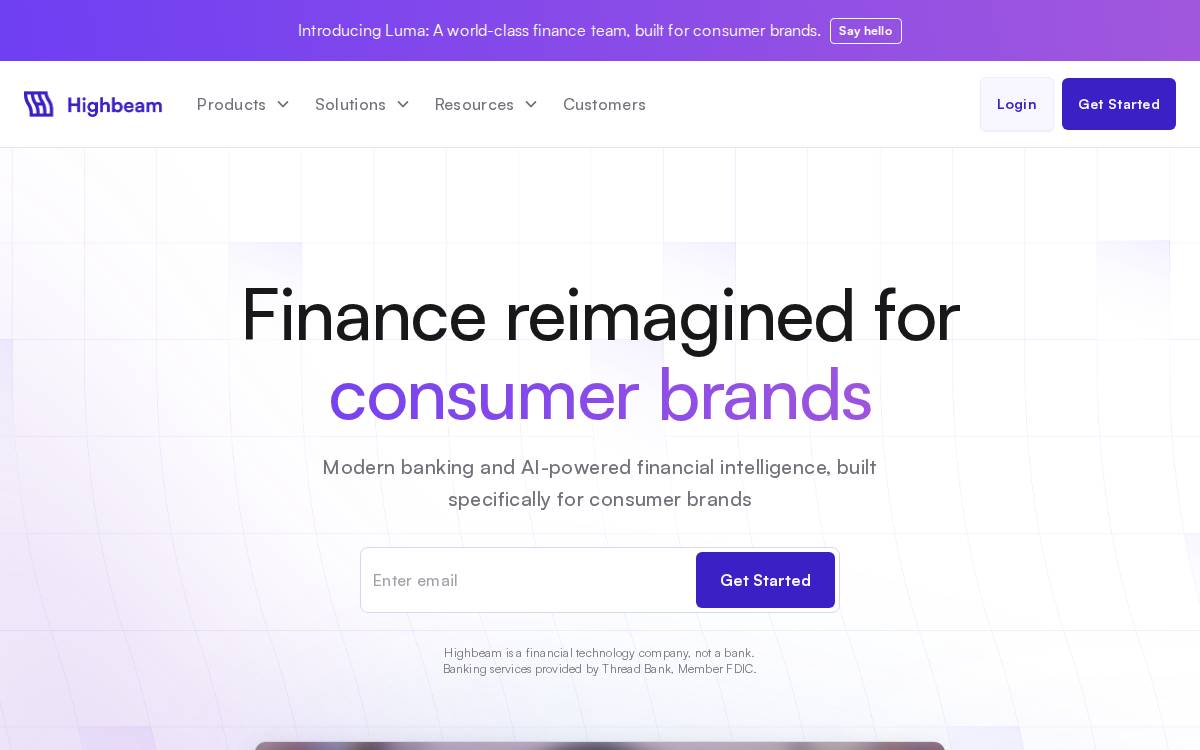 Highbeam website preview