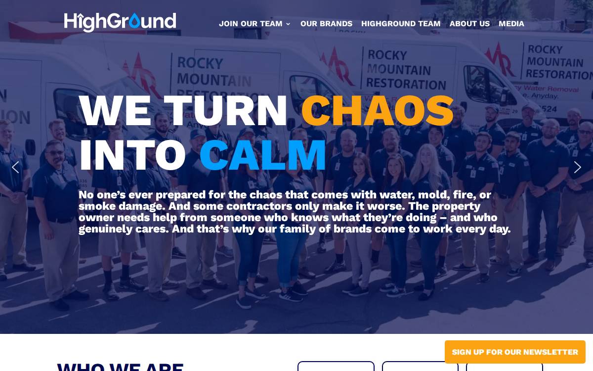 HighGround Restoration Group website preview